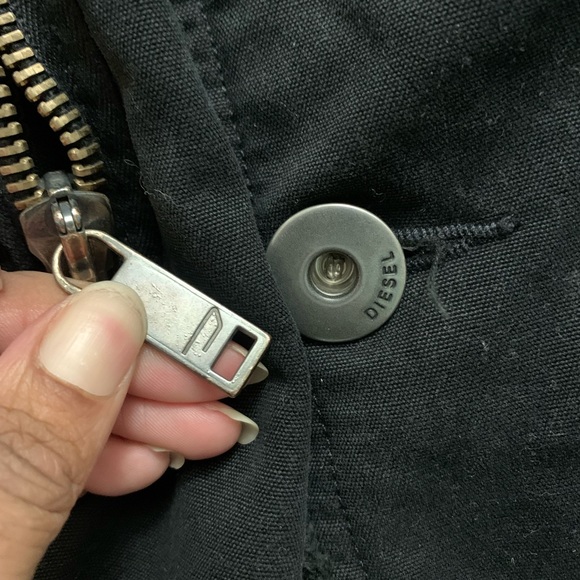 Black Diesel Canvas Coat - Picture 3 of 7